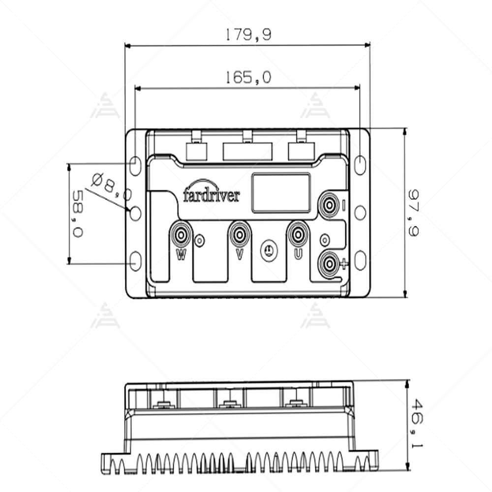 FarDriver Sinewave Controller: YCK072080 (formerly YQ72260) w Bluetooth