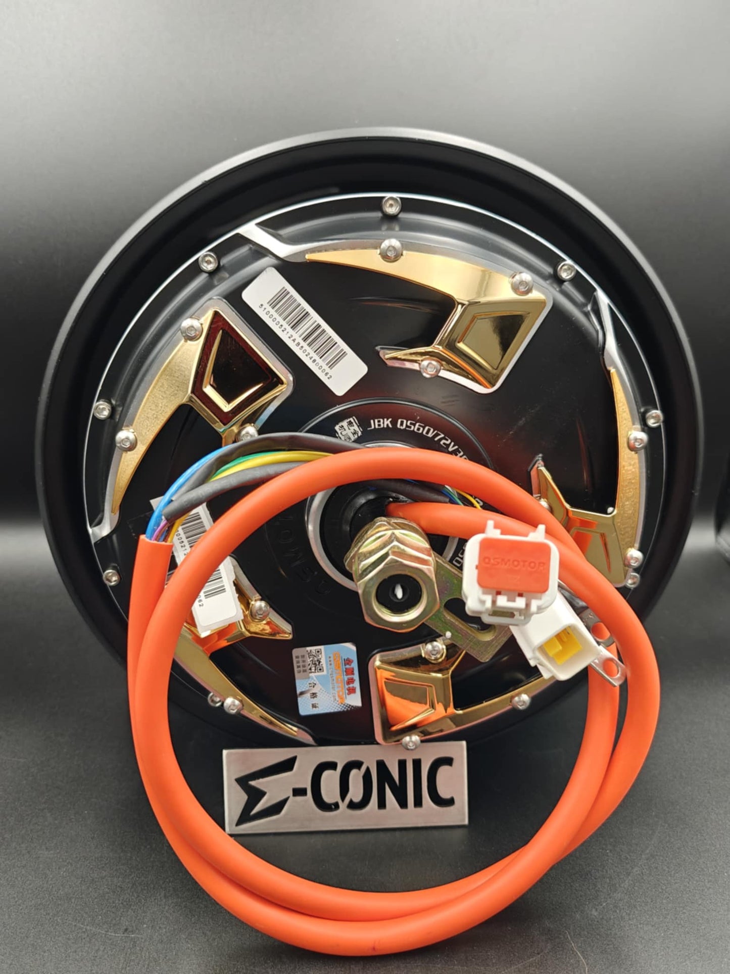 Motor de buje QS de 10", 3000 W, V4, con neumáticos CST 90/90/10 CM-TR