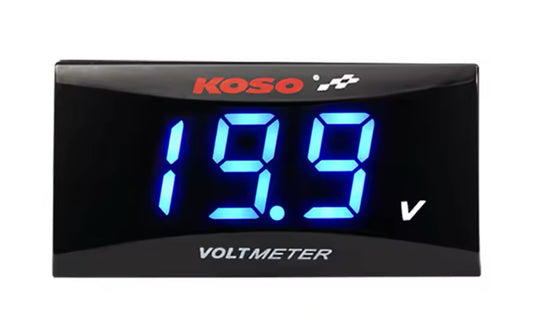 Controller Essentials:  Koso Voltmeter (10-150V) w Stand, Blue LED