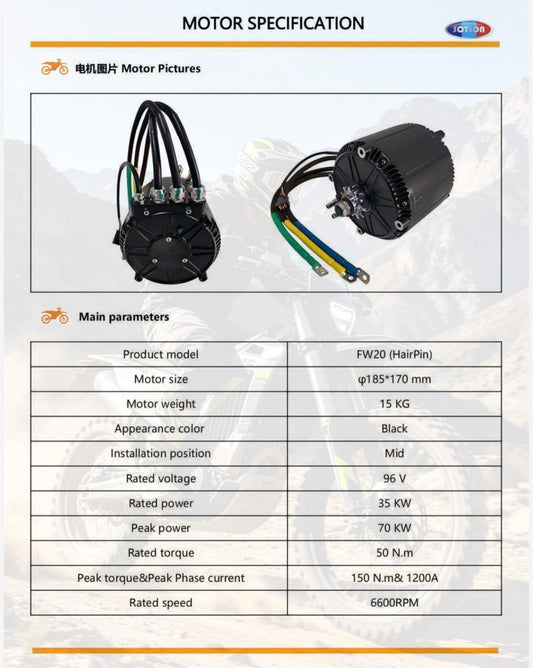 Sotion Water Cooled FW20 Hairpin Motor, Encoder Version, 520 11T