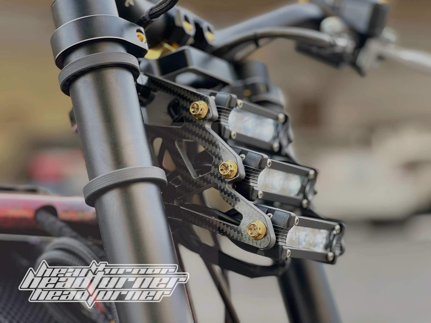 Triple Lighting (Lights) for Dual Crown Forks (41mm Tubes) by HeadTurner Worldwide Custom