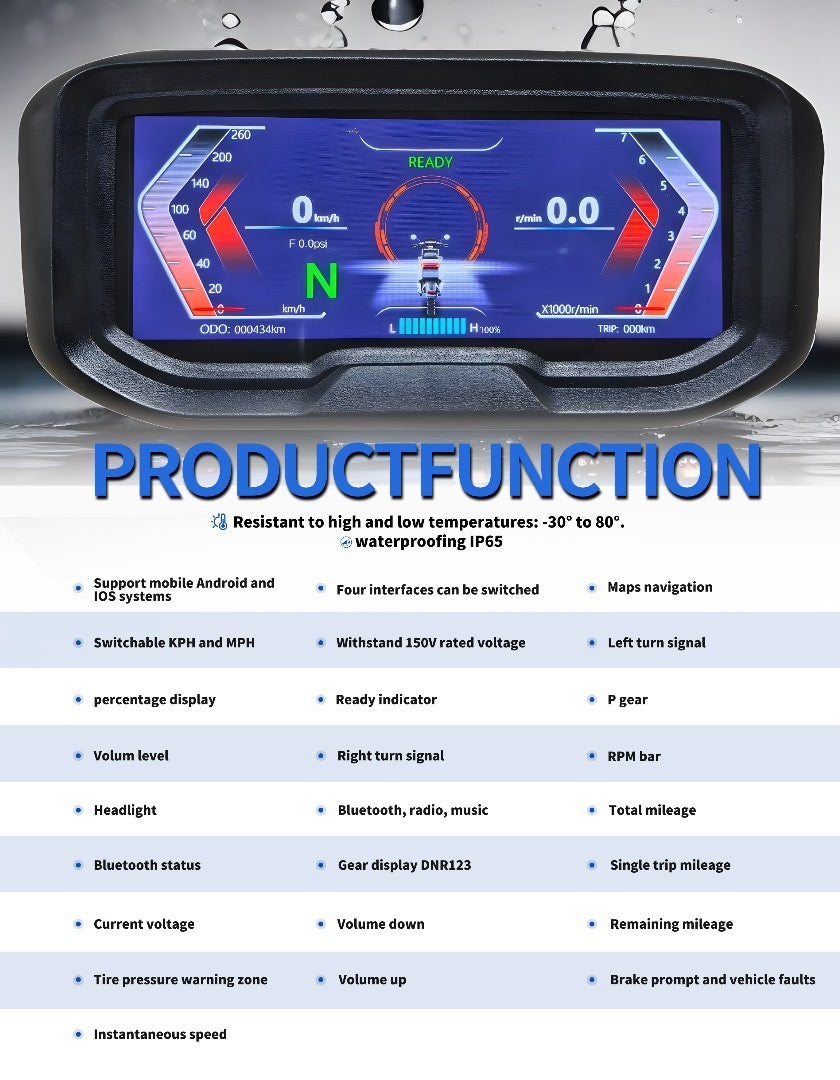 FarDriver Sinewave Controller: Chaojie 6.86" Touchscreen Display