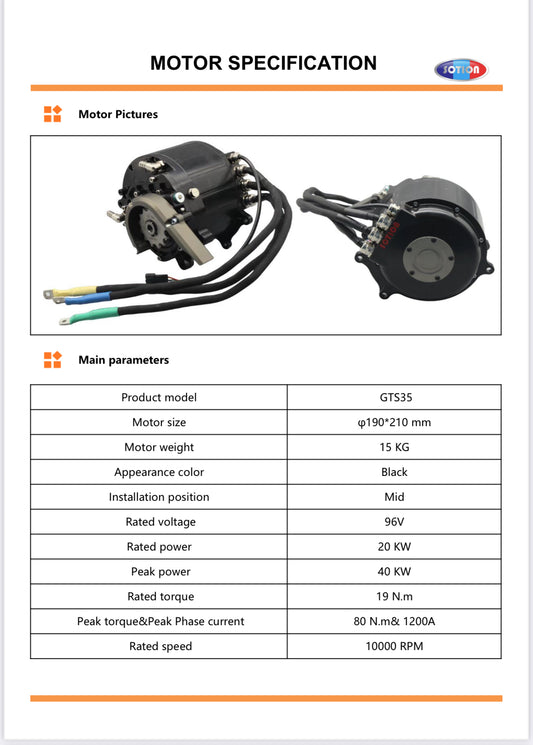 Sotion GTS35 Motor w 520 13T Sprocket (Hall)