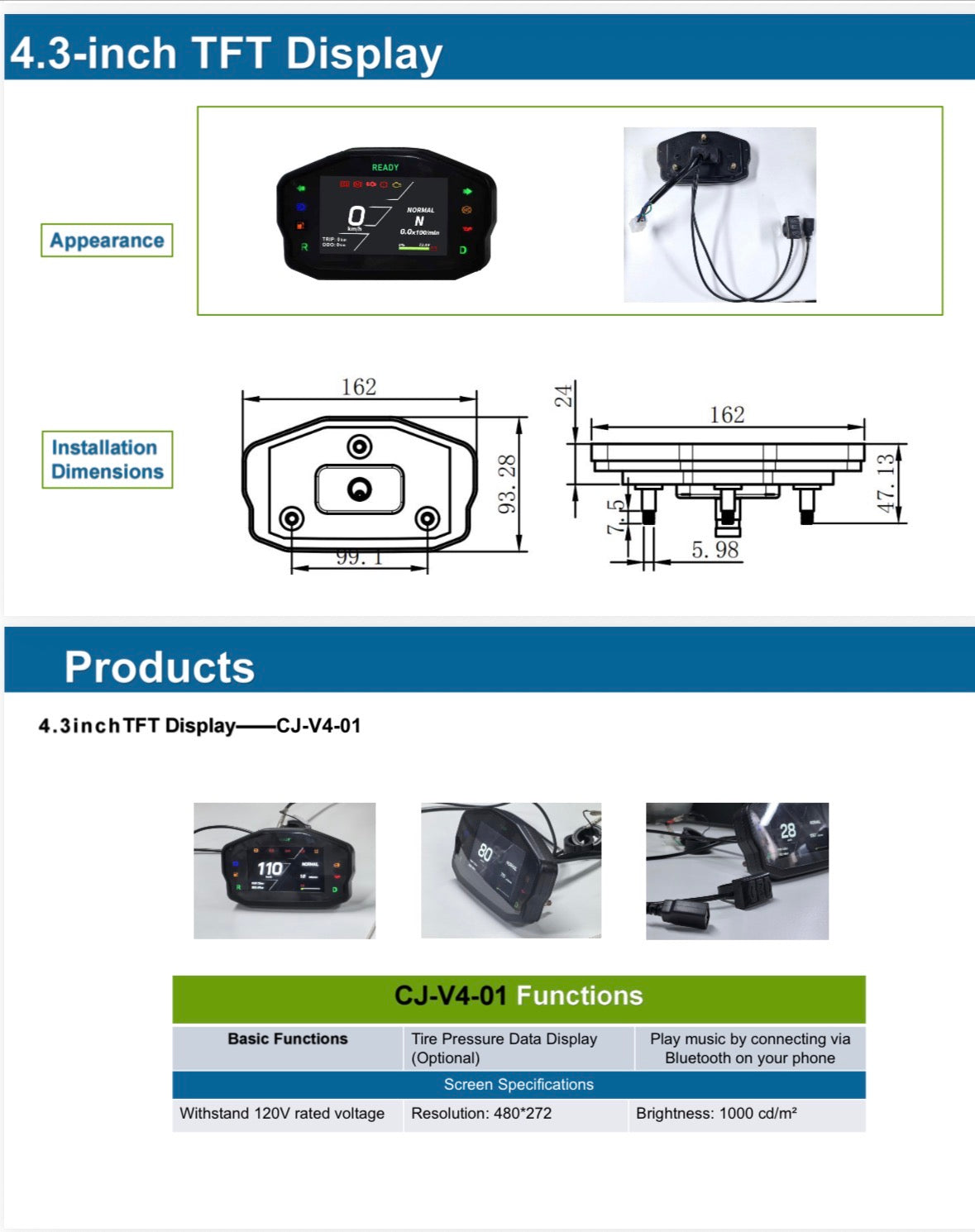 NEW ARRIVAL: Chaojie TFT 4.3" Display