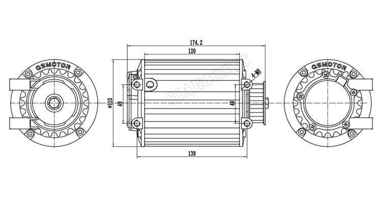 Motors: Custom QS90"R" Motor w 428 Sprocket 14T & Optional #35 Race Sprockets 11T & 12T