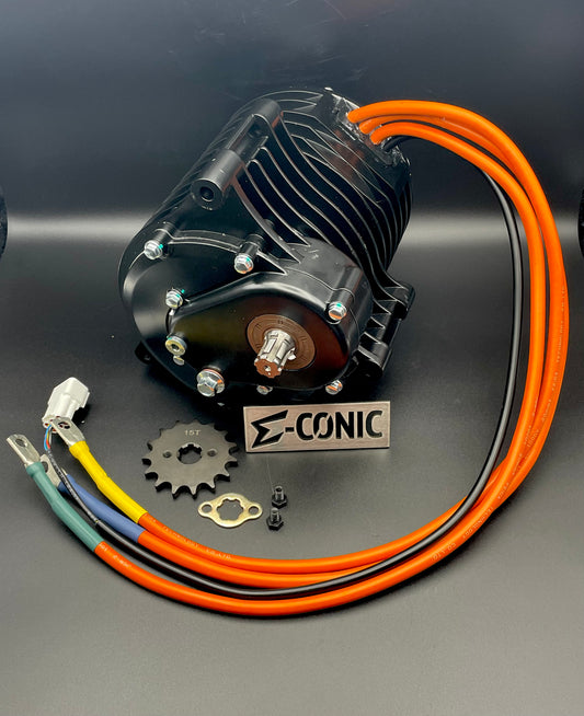 Motors:  QS138 v3, 70H, 72V 3kw Hall Sensor Motor w 428 Sprocket (14T)