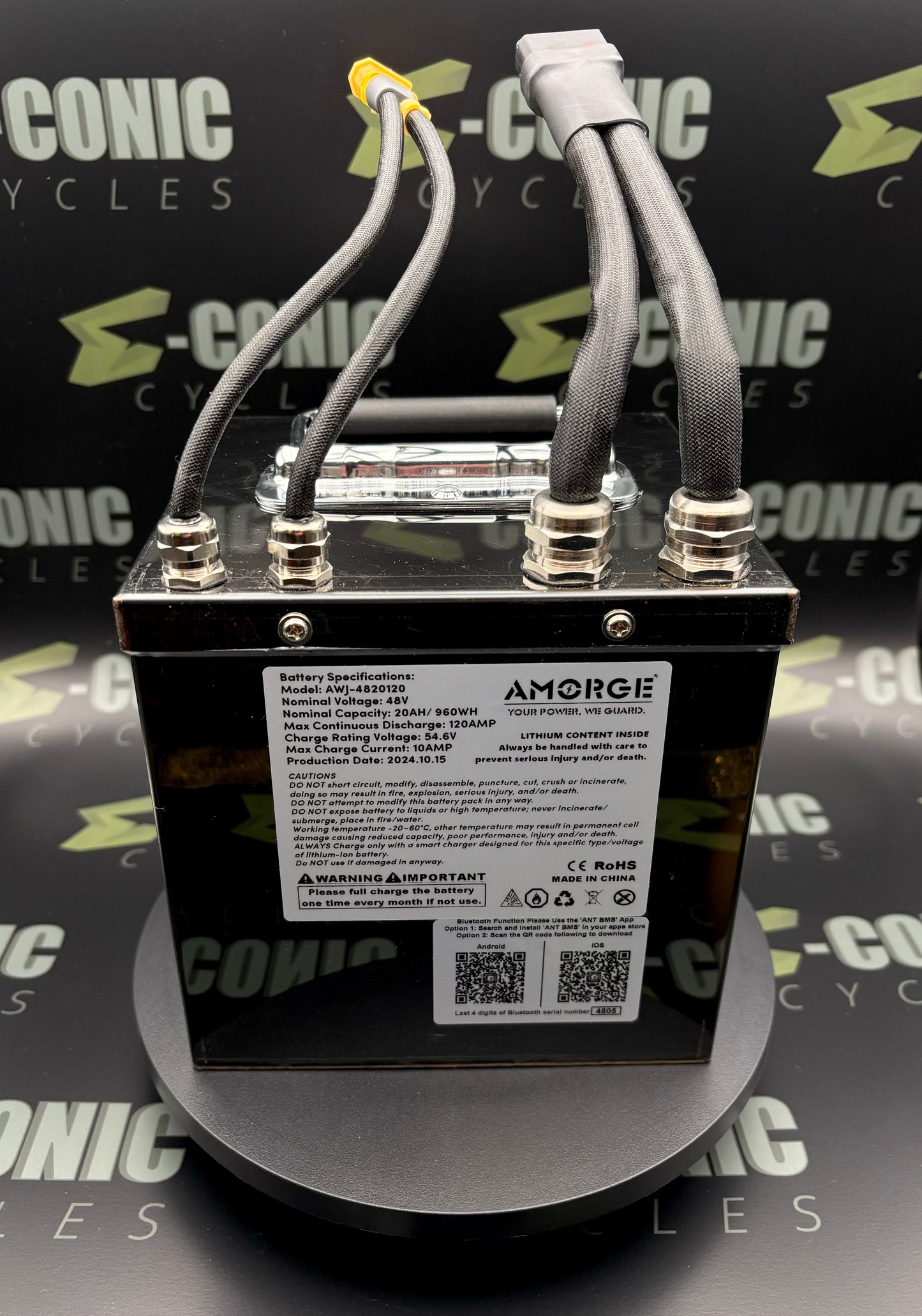 48V20AH (125A Continuous, 175A Peak) Lithium Ion Battery Pack w Metal Case