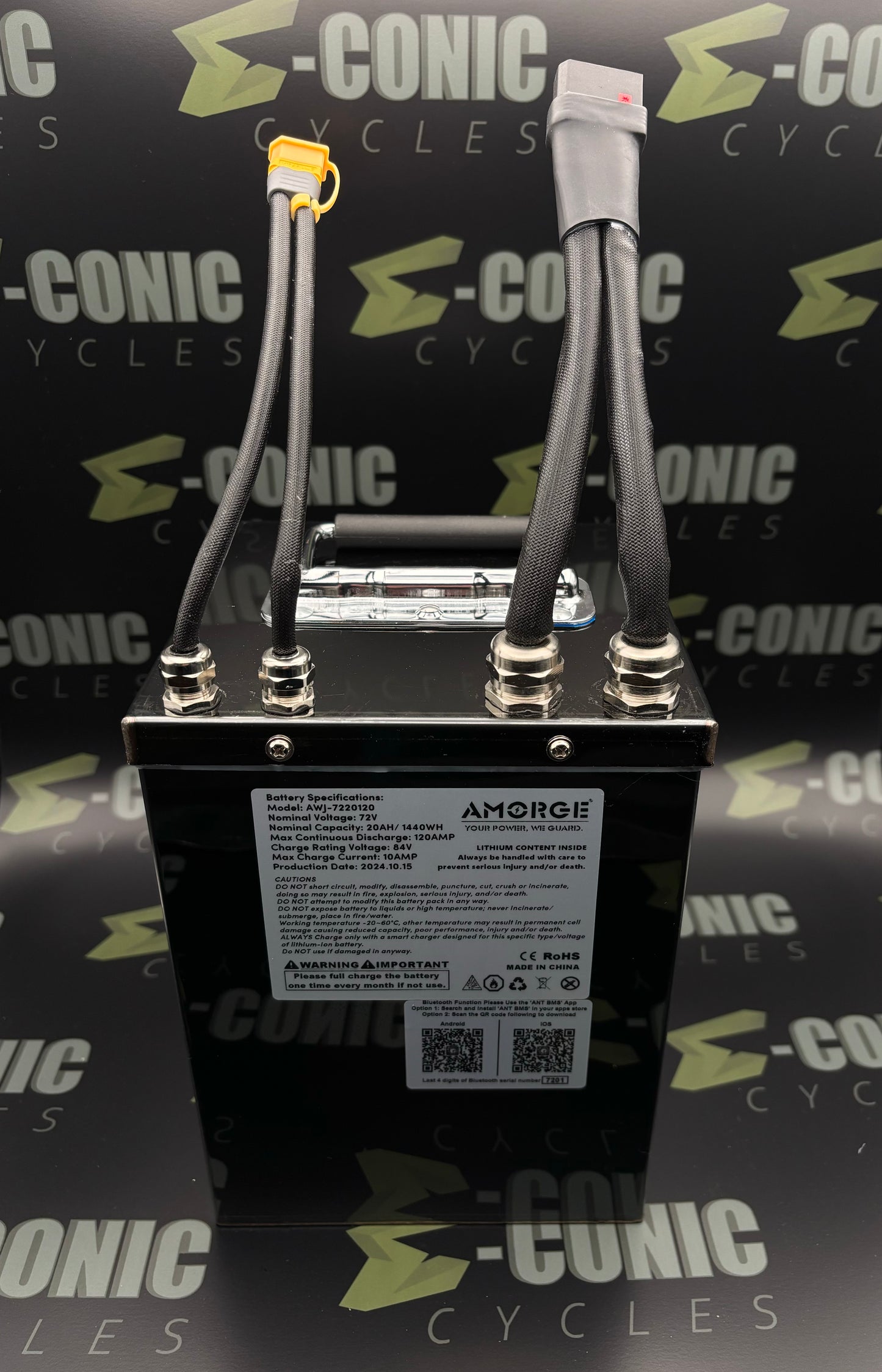 72V20AH (125A Continuous, 175A Peak) Lithium Ion Battery Pack w Metal Case