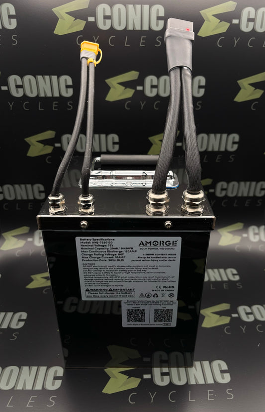 72V20AH (125A Continuous, 175A Peak) Lithium Ion Battery Pack w Metal Case