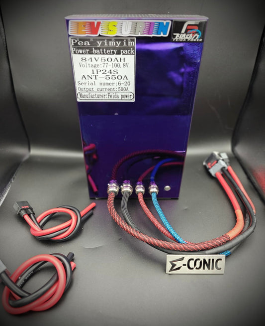 84V50AH (500A Continuous) Lithium Ion Battery Pack w Metal Case by EV Surin (Feida)