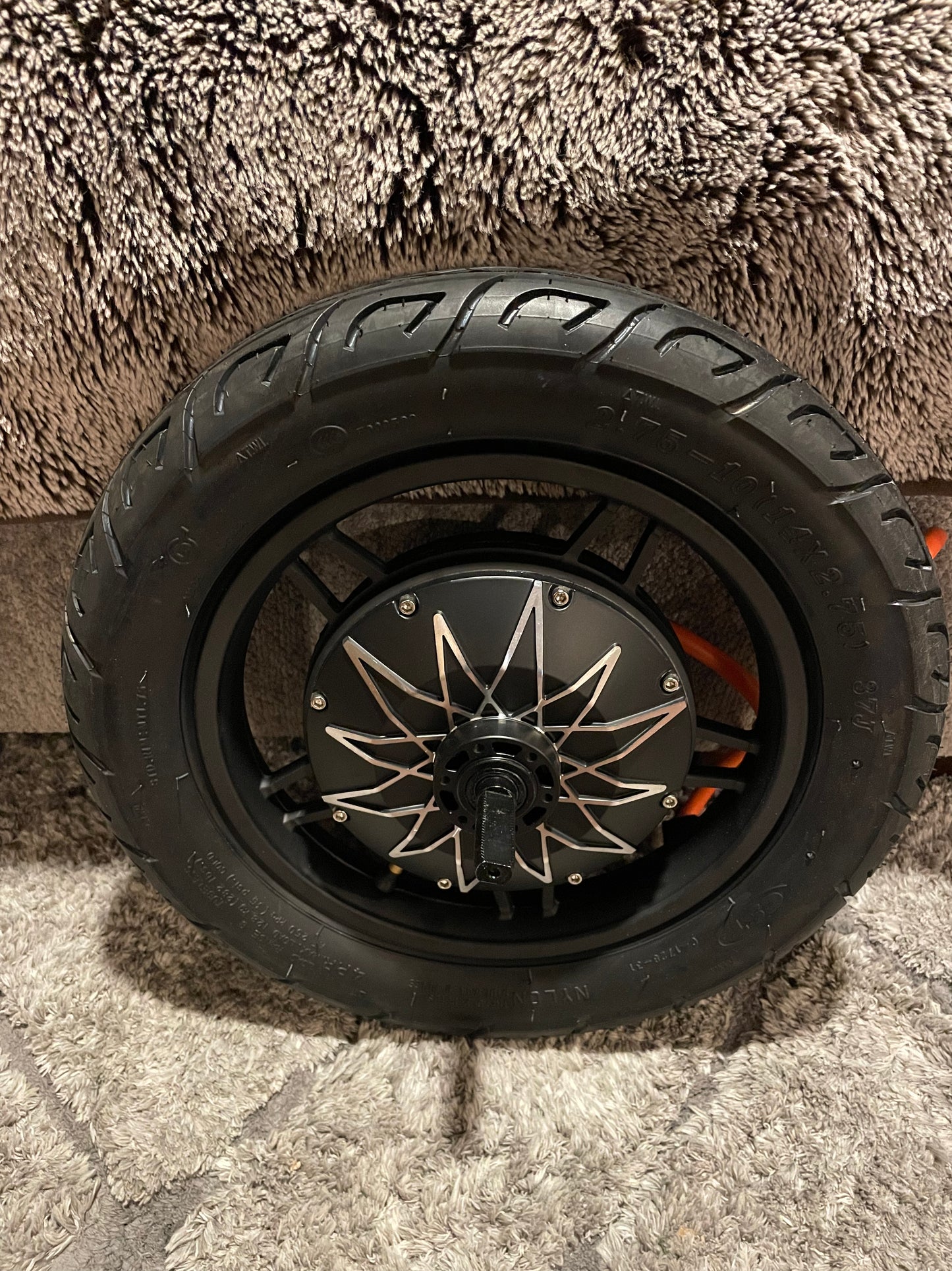 Motors: 14" Hub Motor (10" Motor) w Optional CST 2.75-10 Tire Mounted, 72V 5kw, Single Phase Input