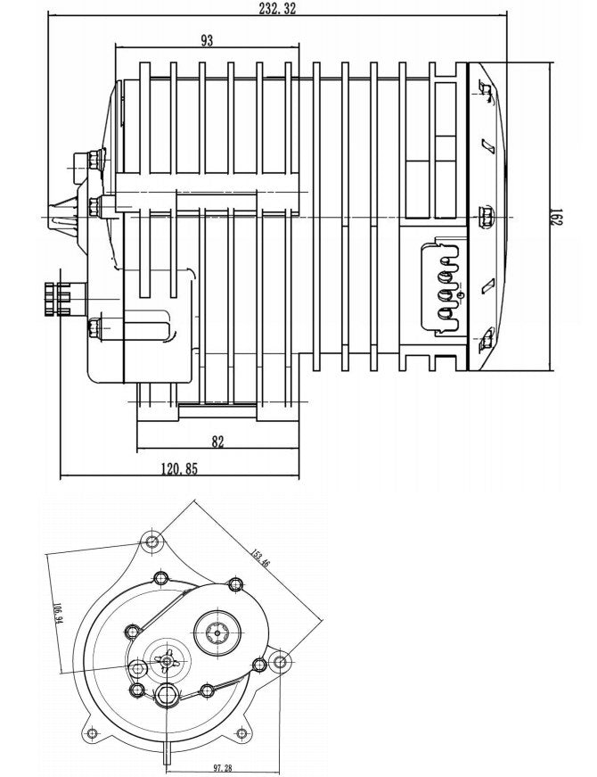 Motors: QS138 v3, 70H, 72V 3kw Hall Sensor Motor w 428 Sprocket (14T)