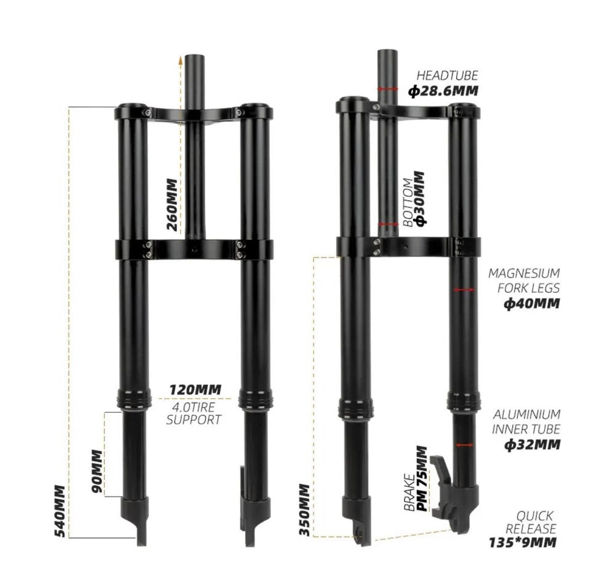 Fiido or RoadRunner:  14/16 Forks (Air or Coil)