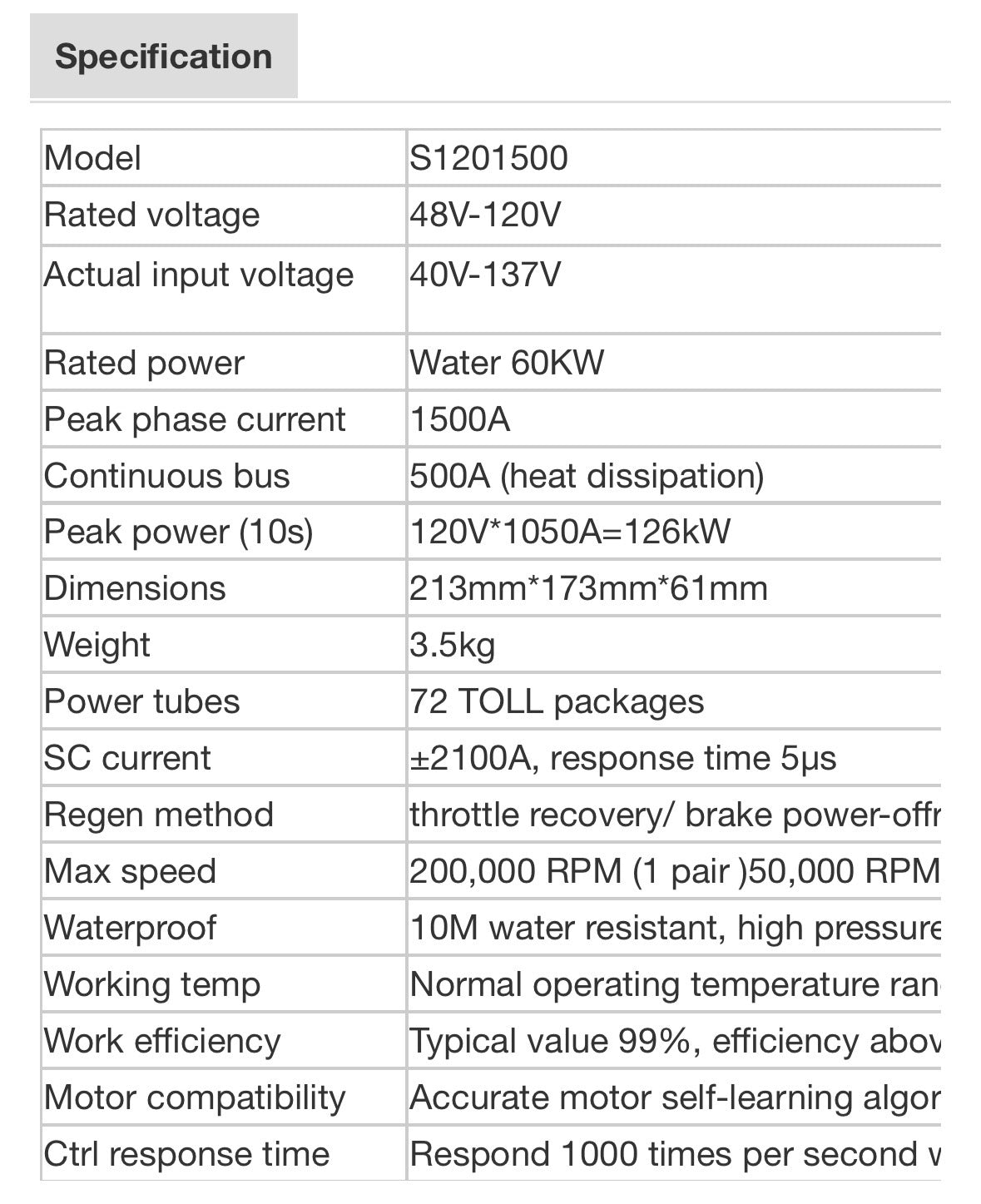 Moxin FOC Controller:  S1201500 Universal w 5" Screen