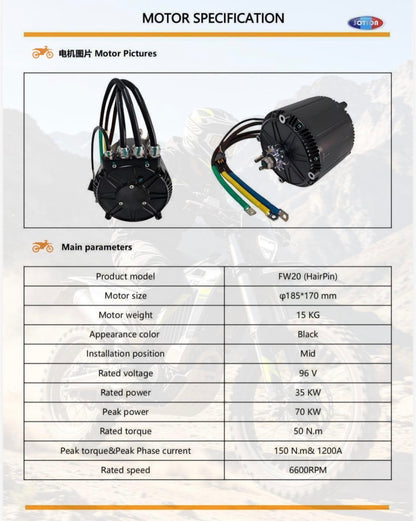 Sotion Water Cooled FW20 Hairpin Motor