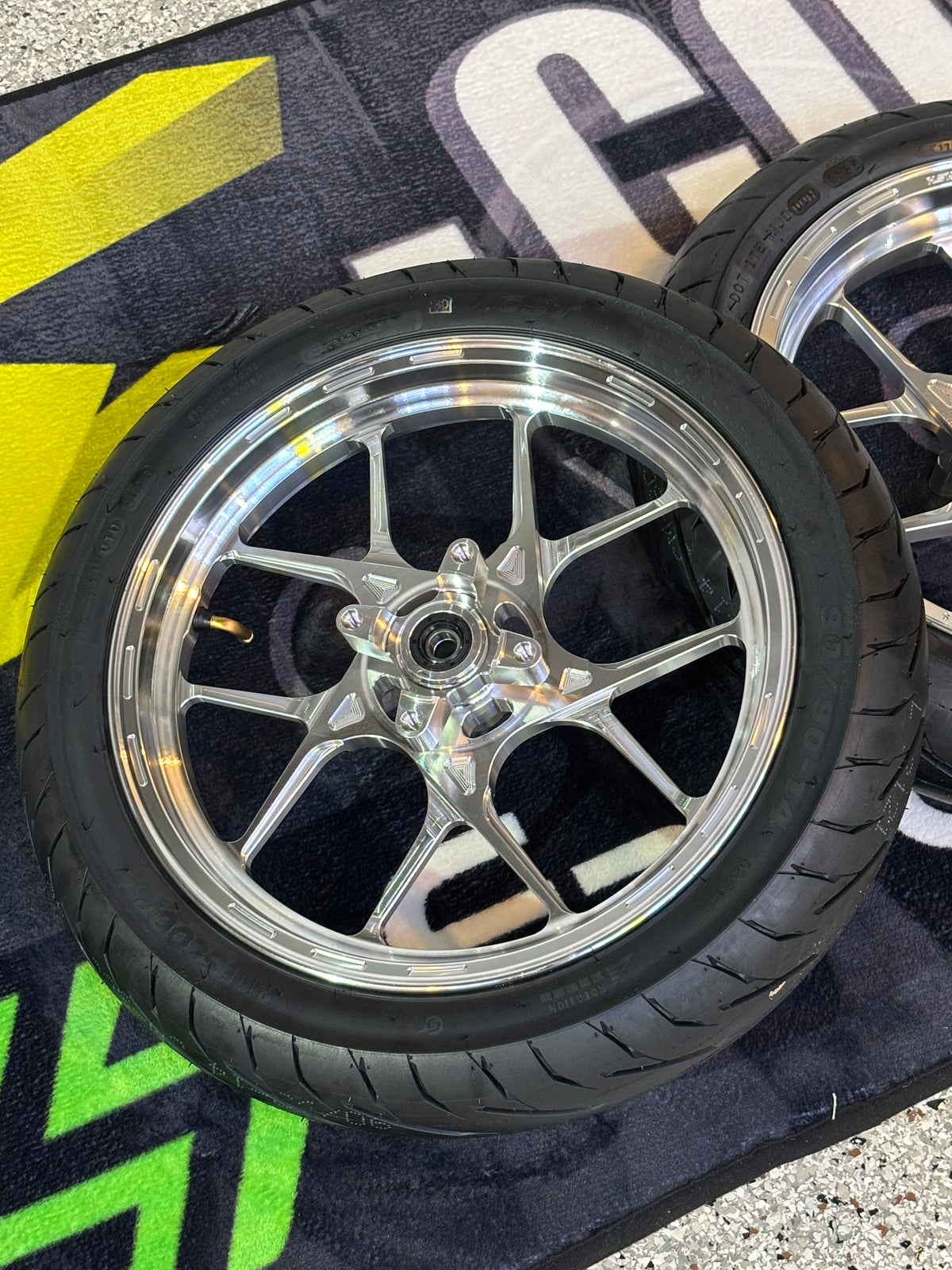14" CNC Wheel Set w 220 Rotors & 420 60T Sprocket