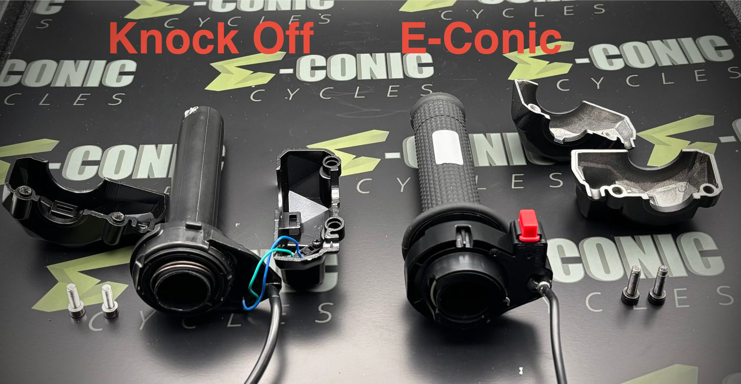 PREWIRED (FD) Twist Throttle w 3 Speed / Boost Button & Black Grips