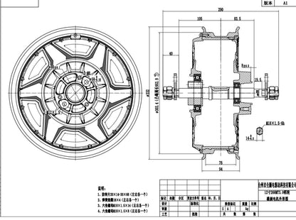 QS 12" Race Hub Motor 3000WP Series V5 PRO w CST 130/70/12*