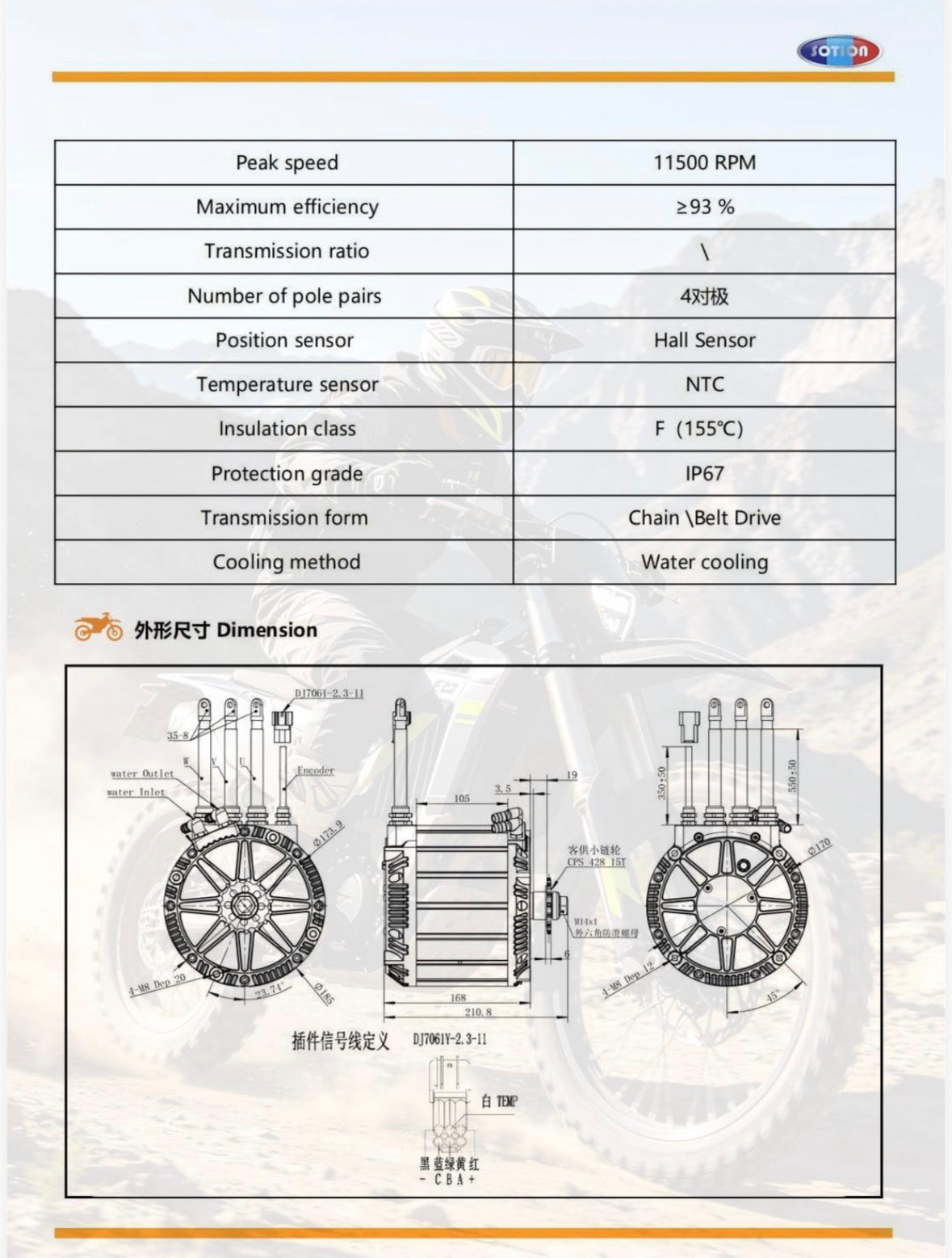 Sotion Water Cooled FW20 Hairpin Motor
