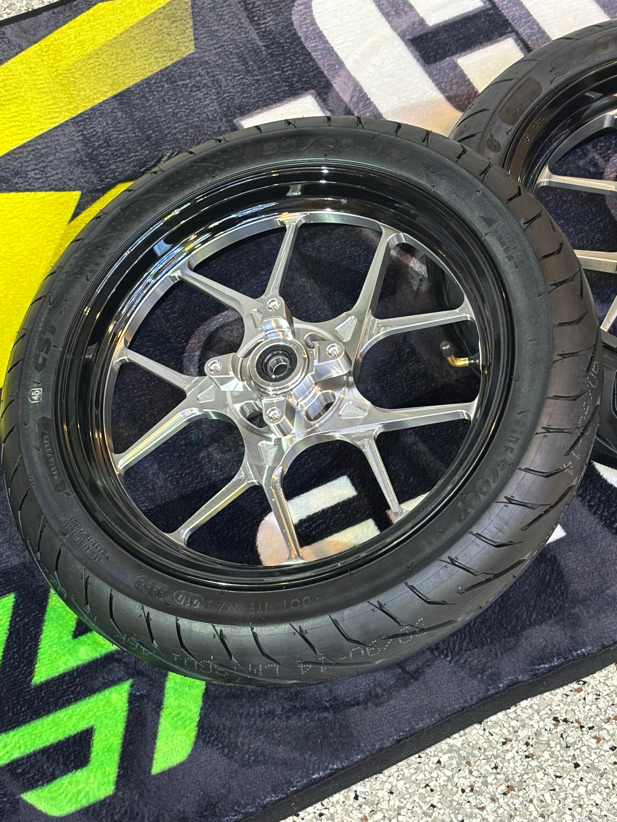 14" CNC Wheel Set w 220 Rotors & 420 60T Sprocket