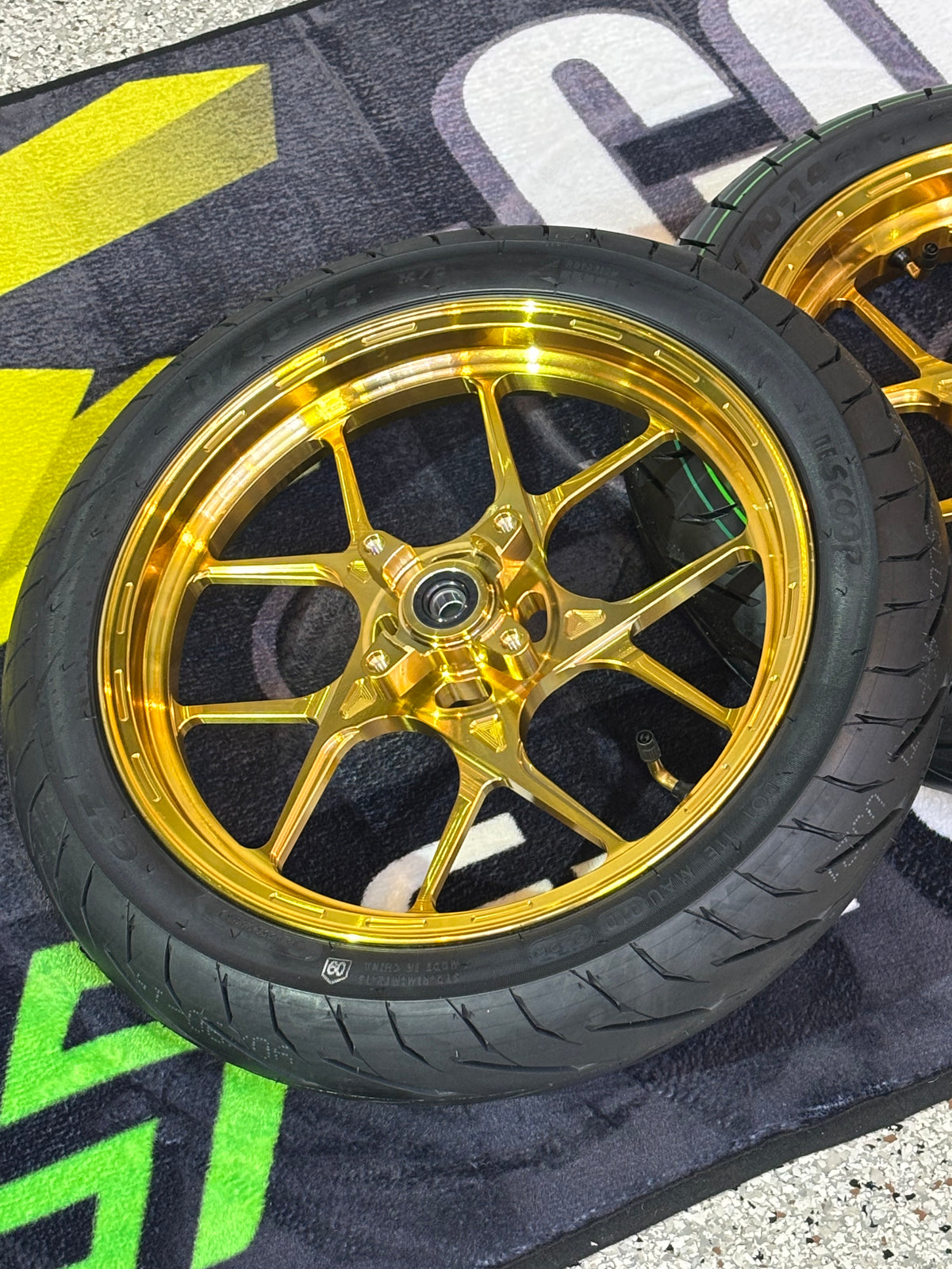 14" CNC Wheel Set w 220 Rotors & 420 60T Sprocket