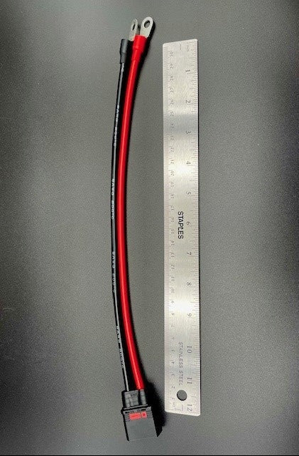 Controller Essentials:  Battery Lead QS8 Male to 6mm Ring Terminals (12" Length)